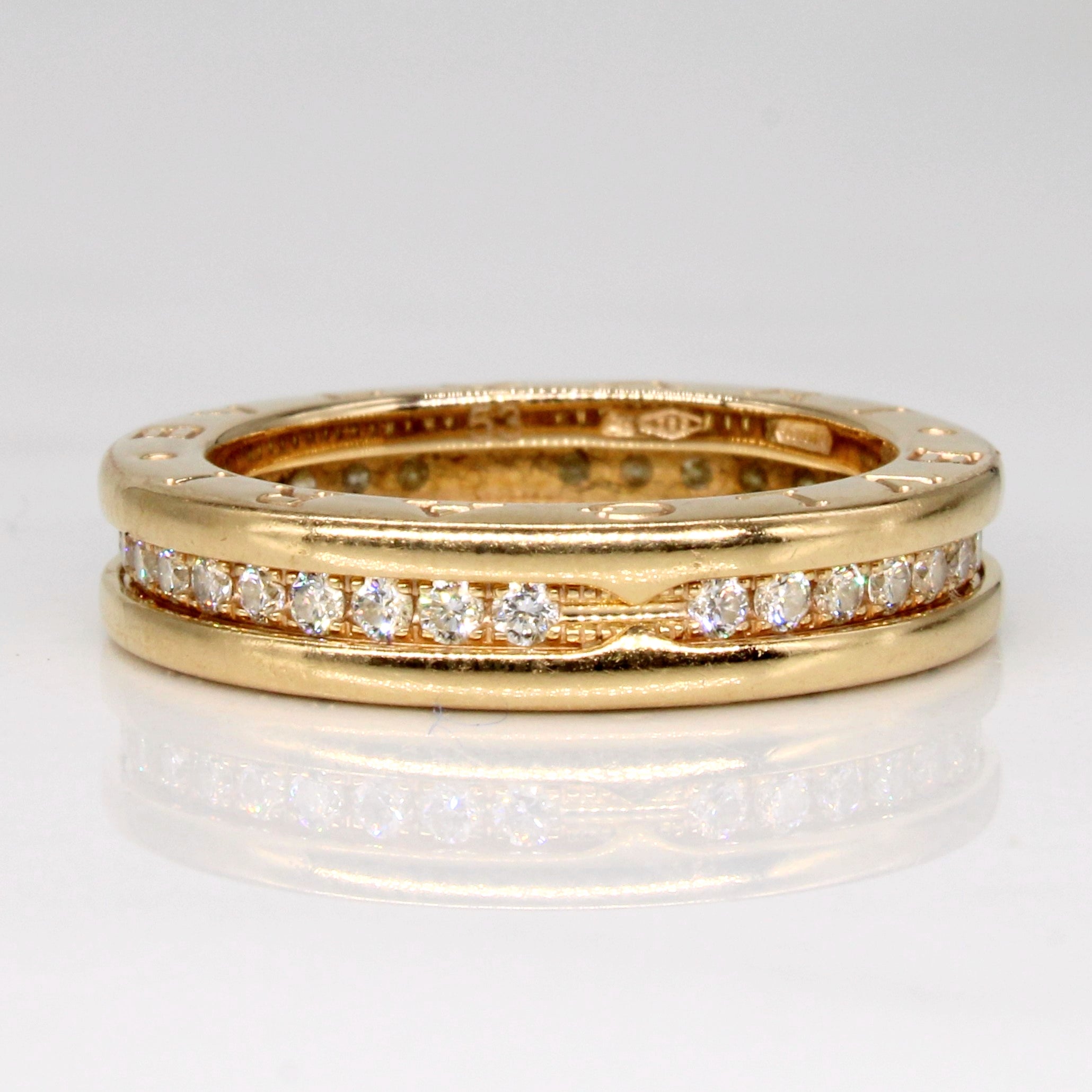 Bague B.zero1 One-Band en or rose 18 carats sertie de diamants 'BVLGARI' | Taille 6,5 | 