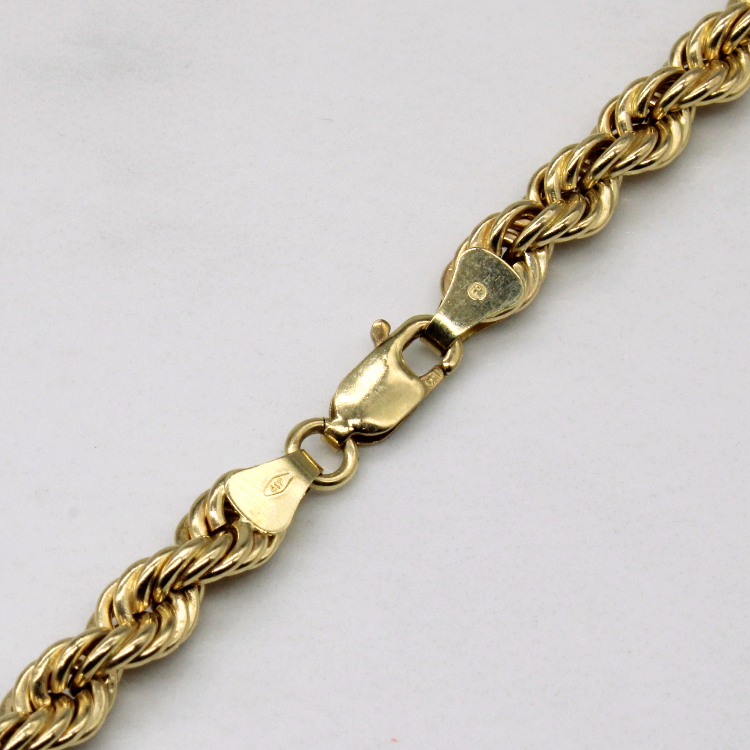 Chaîne corde en or jaune 10 carats | 28 pouces | 