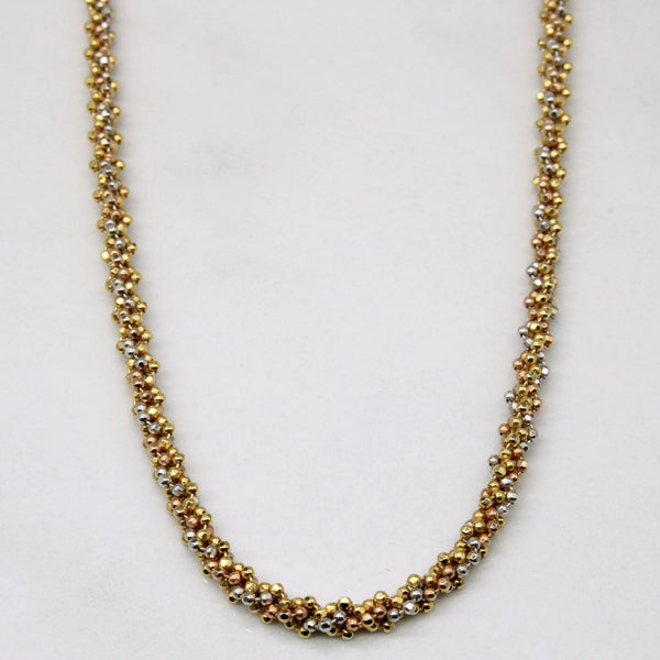 18k Tri Tone Gold Bead Chain | 20