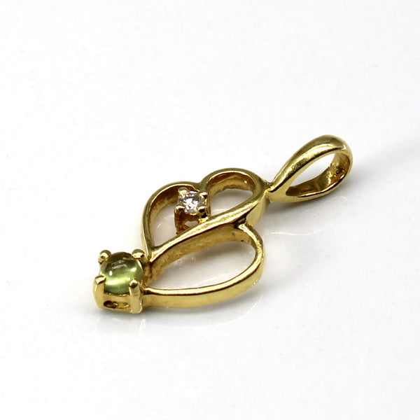 Diamond & Peridot Gold Pendant | 0.15ct | 0.02ct |