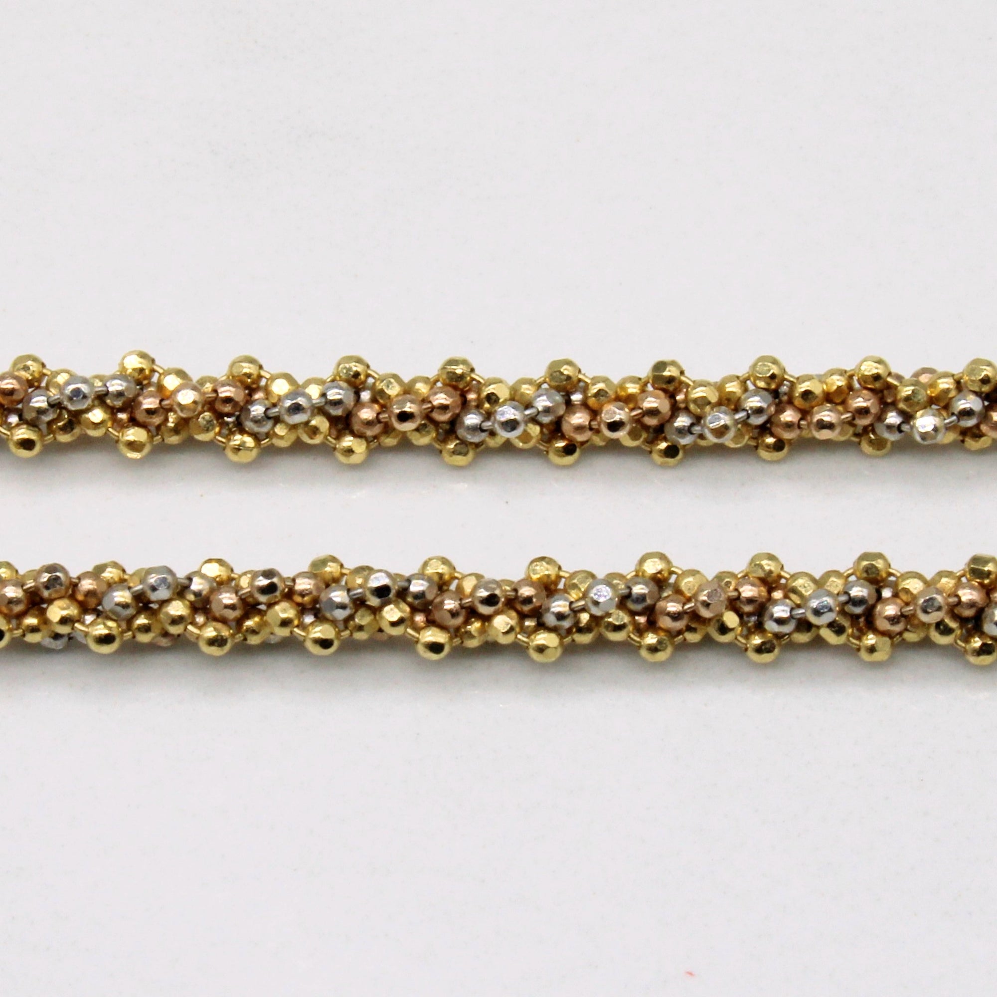 18k Tri Tone Gold Bead Chain | 20