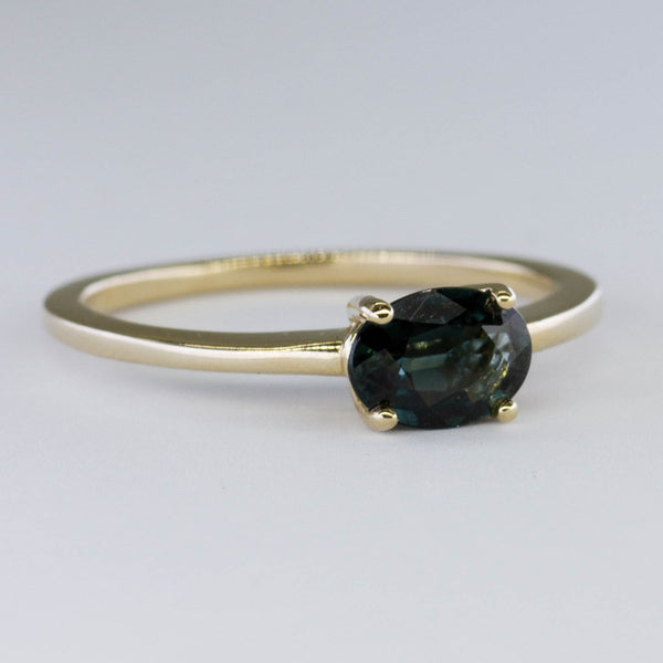 '100 Ways' East West Oval Teal Sapphire Ring | 0.82 ct | SZ 6.75 |