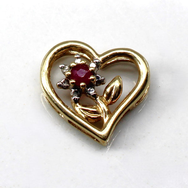 Ruby & Diamond Heart Pendant | 0.07ct | 0.005ctw |