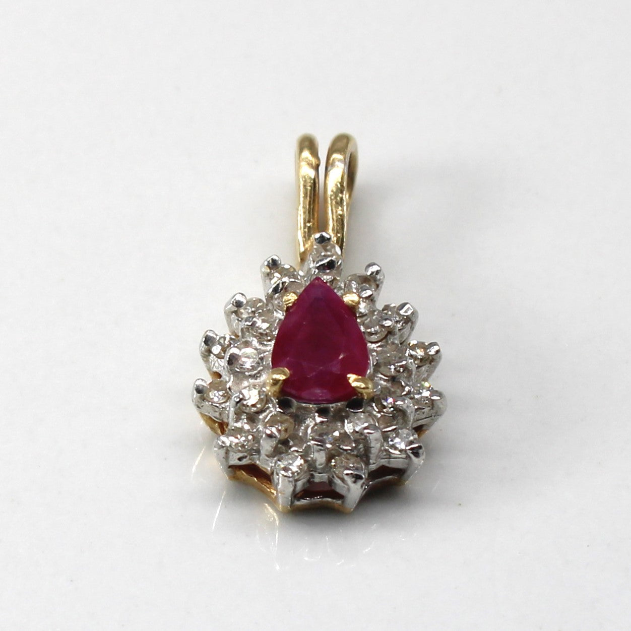 Ruby & Diamond Drop Pendant | 0.46ct |0.15ctw |