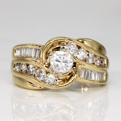 14k Diamond Bypass Design Ring with Accents | 0.3ct, 0.4ctw 0.5ctw | SZ 5.25