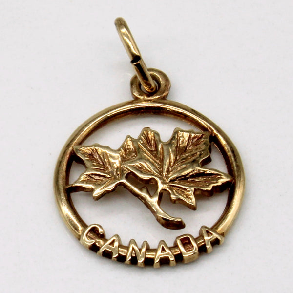 10k Yellow Gold 'Canada' Maple Leaf Pendant