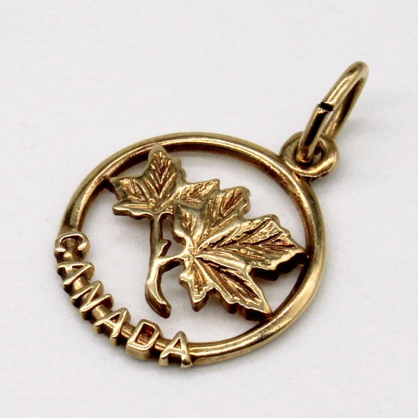 10k Yellow Gold 'Canada' Maple Leaf Pendant