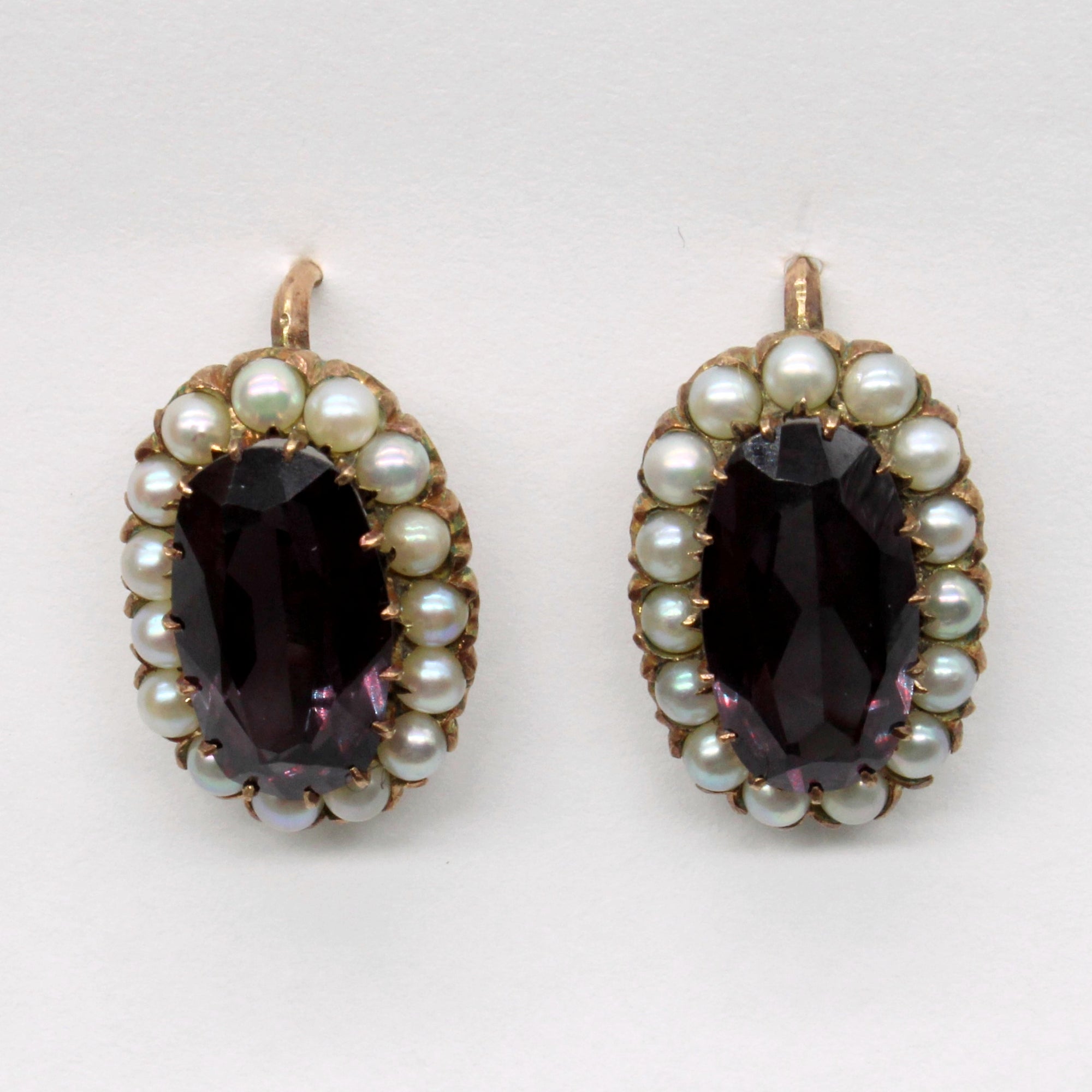 Vintage Synthetic Colour Change Sapphire & Natural Pearl Drop Earrings | 6.20ctw |