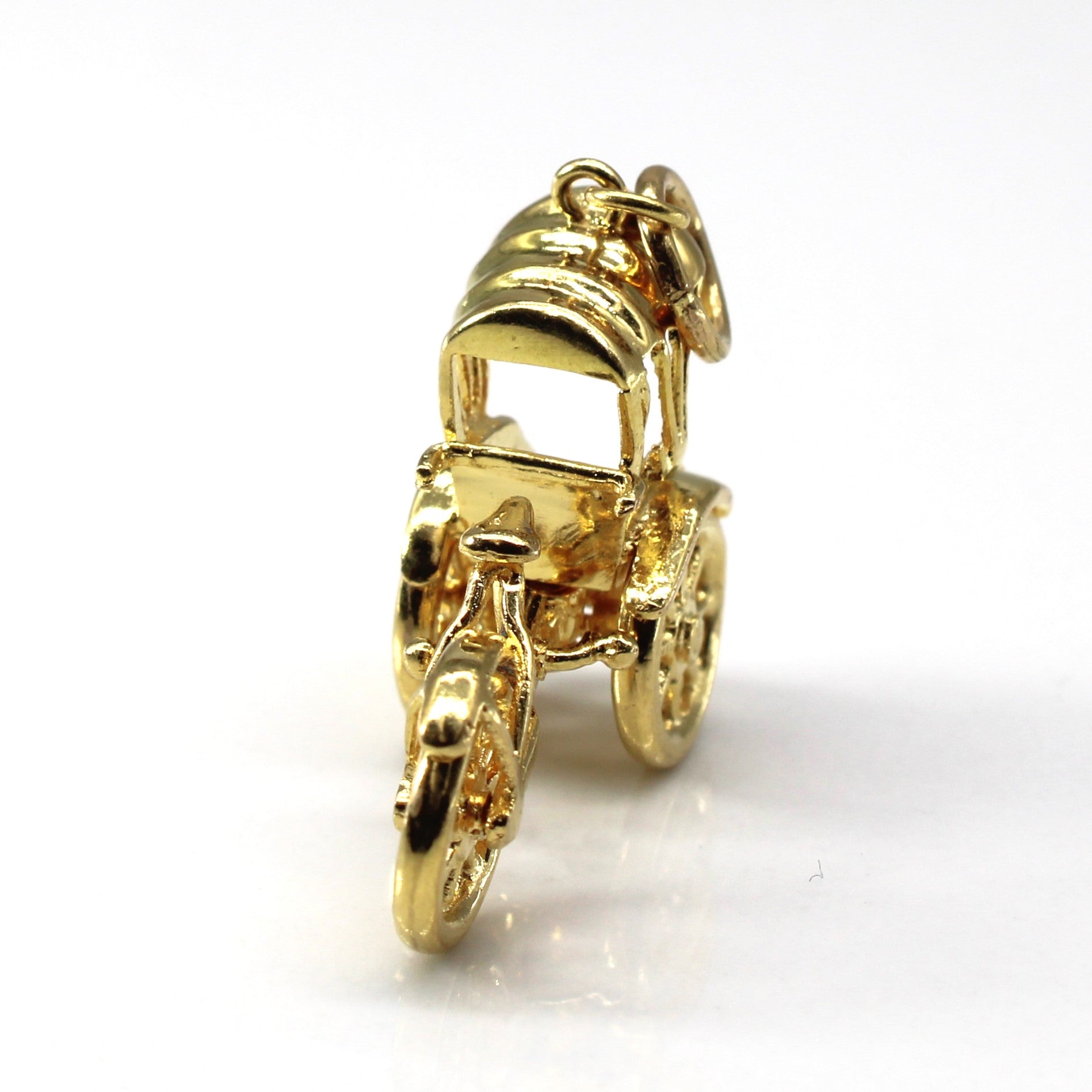 Yellow Gold Three Wheeled Cart Pendant