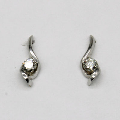 14k White Gold Diamond Earrings | 0.16ctw |