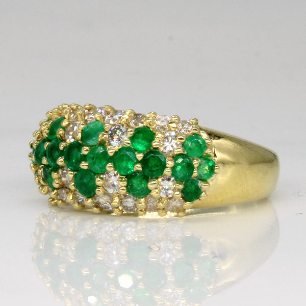 Emerald & Diamond Cluster Ring | 1.10ctw, 0.80ctw | SZ 6.5 |