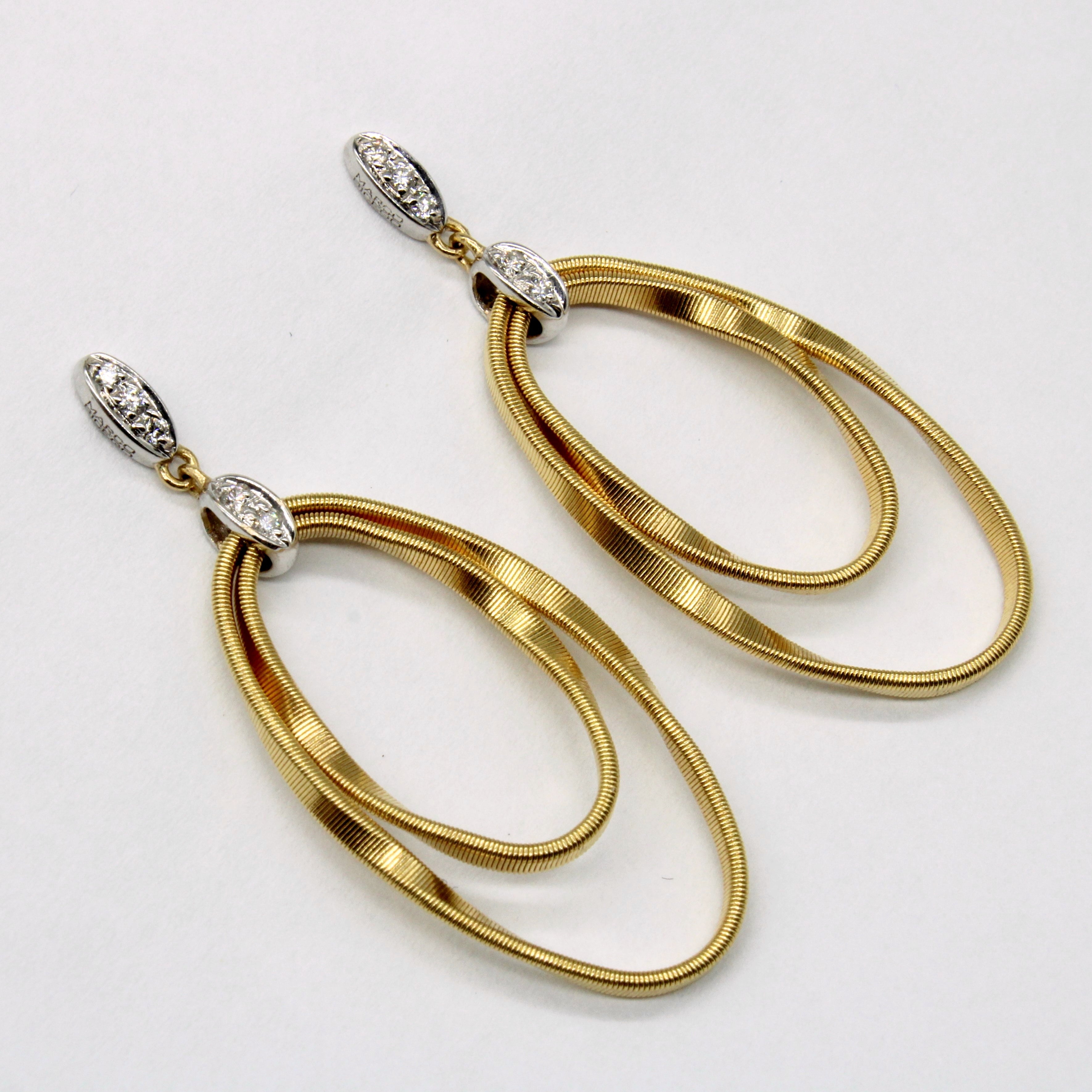 18k Gold Diamond Drop Earrings | 0.06ctw |
