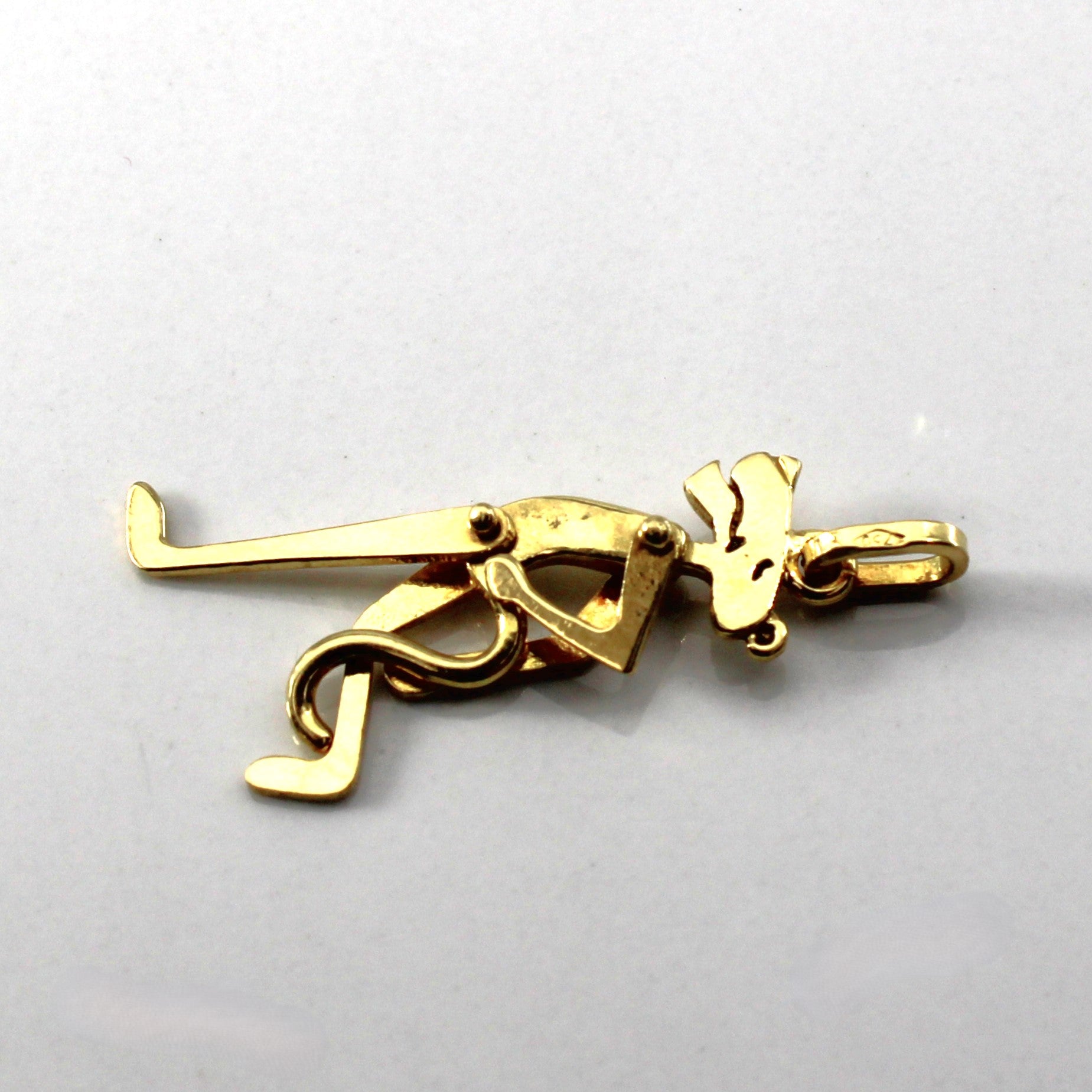 Yellow Gold Pink Panther Cartoon Pendant