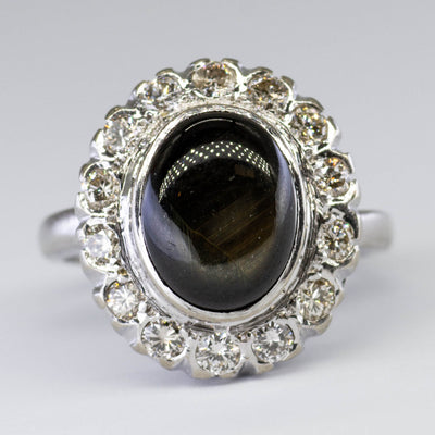 Star Grey Sapphire & Diamond Cocktail Ring | 4.60ct, 0.50ctw | SZ 5.5 |