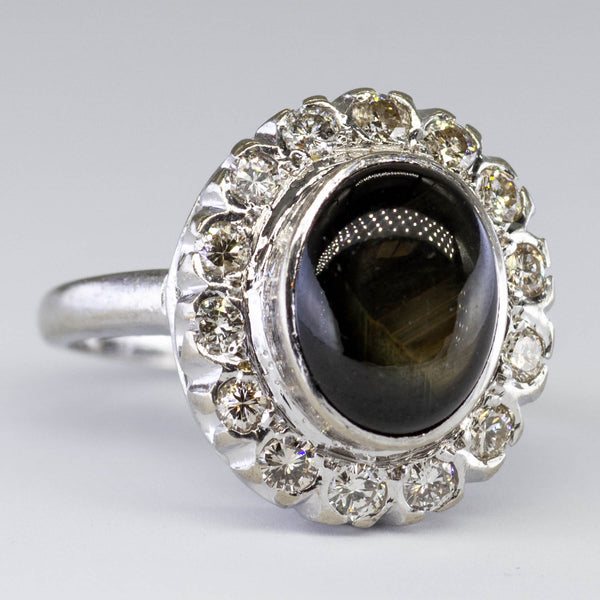 Star Grey Sapphire & Diamond Cocktail Ring | 4.60ct, 0.50ctw | SZ 5.5 |