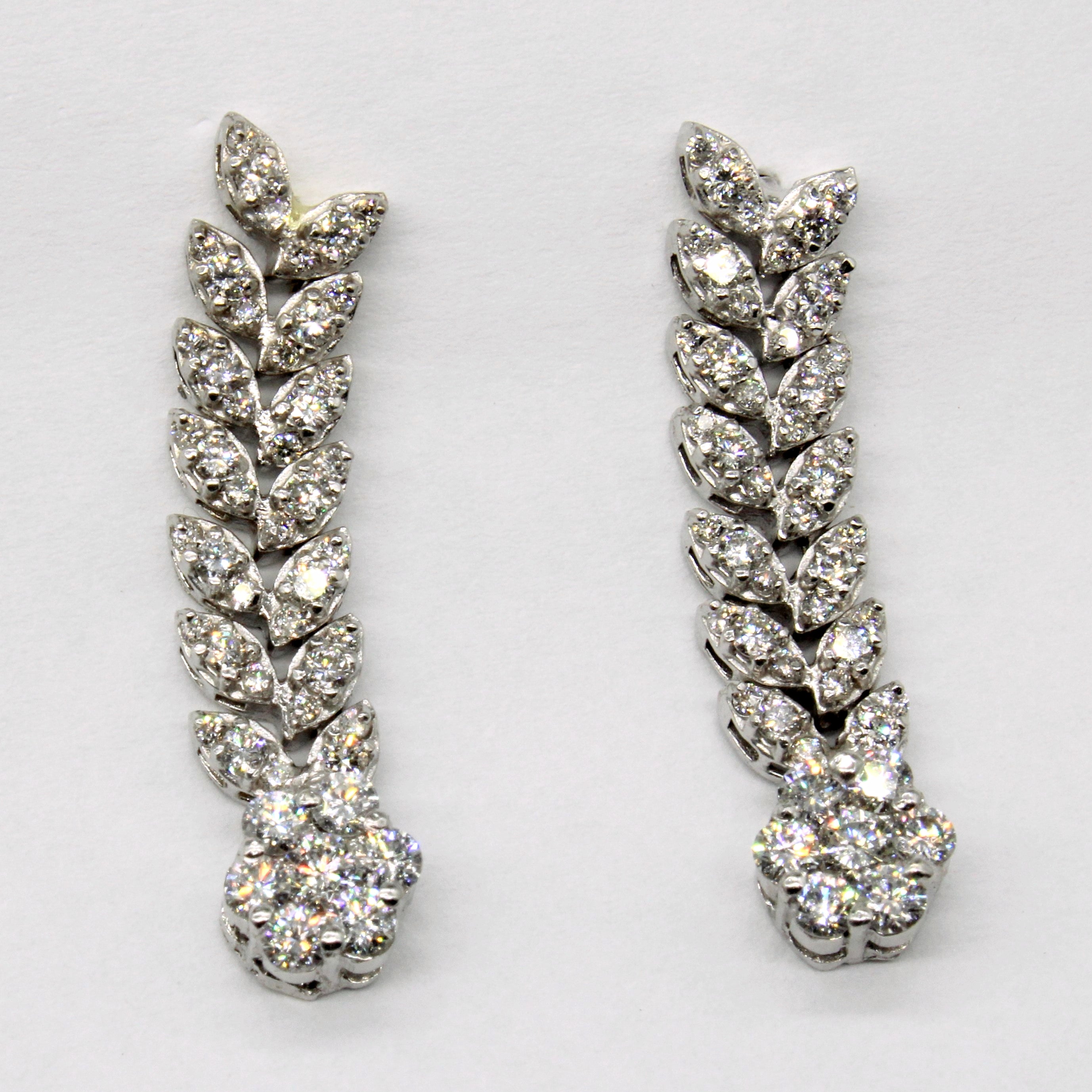 Boucles d'oreilles pendantes en diamants | 1,32 ct | 