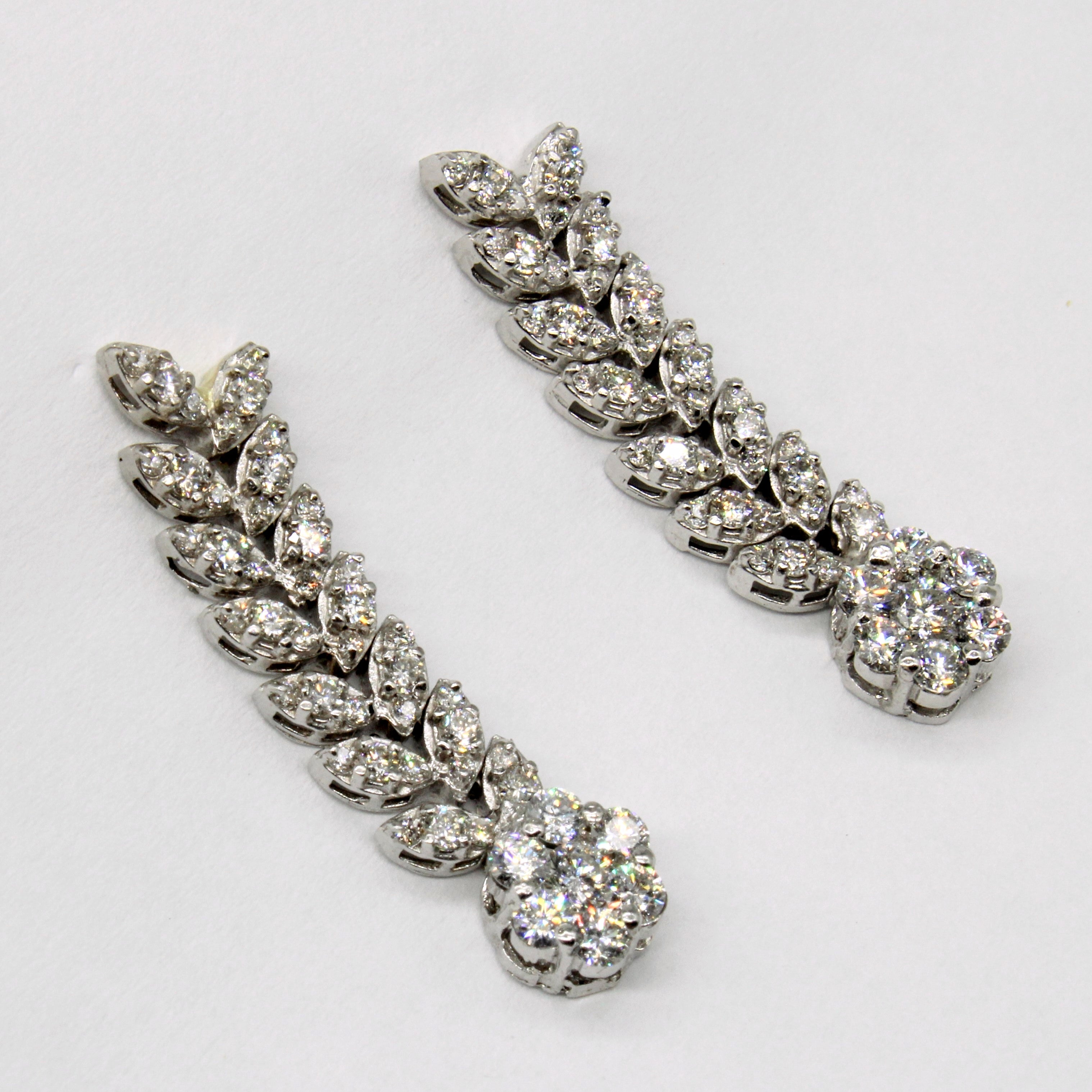 Boucles d'oreilles pendantes en diamants | 1,32 ct | 