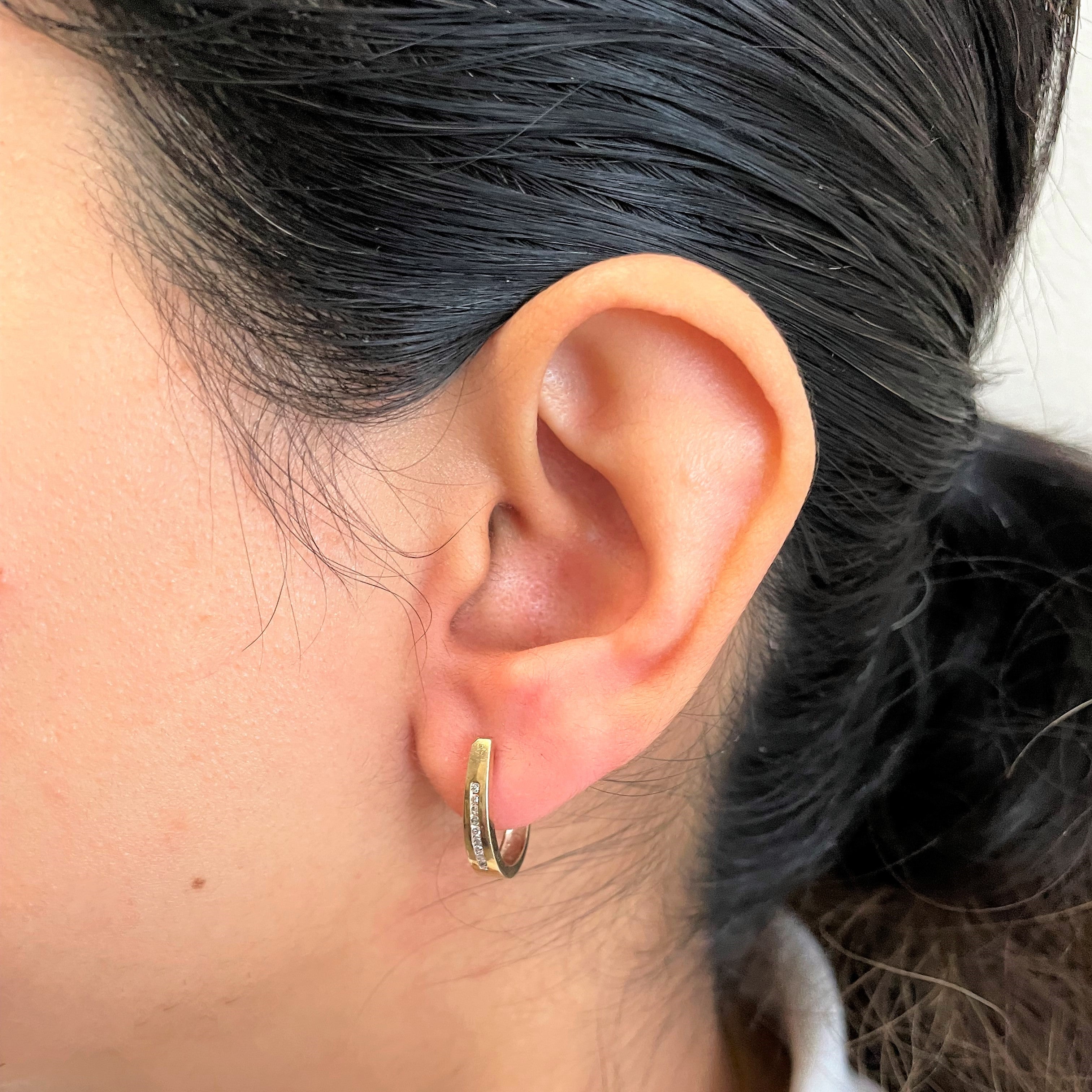 Boucles d'oreilles créoles en diamants | 0,18 ct | 