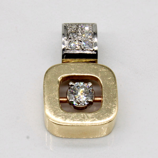 Square Shape 14k and 10k Two-Tone Diamond Pendant | 0.35ctw, 0.12ctw |