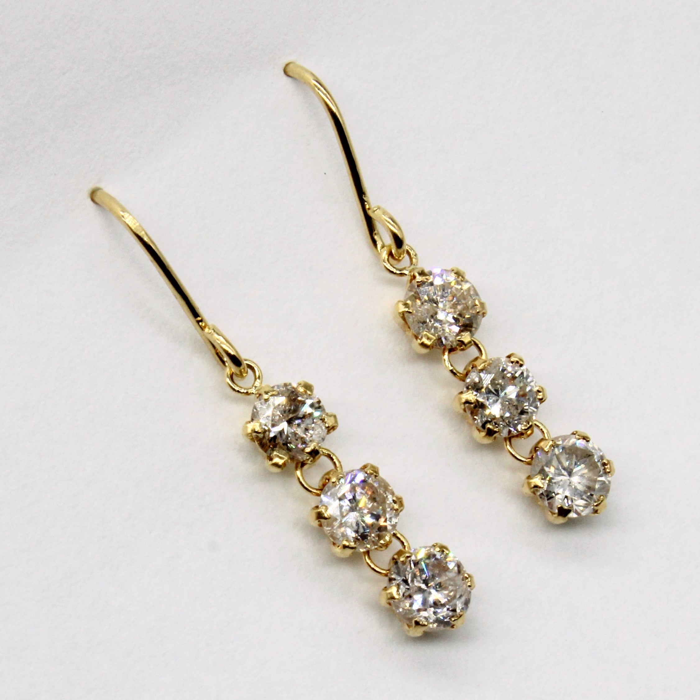Drop Diamond Fishhook Earrings | 0.92ctw |