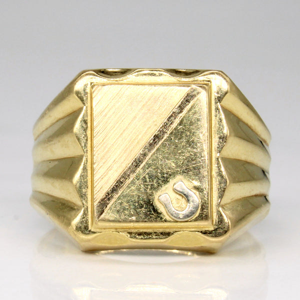 18k Yellow Gold Horseshoe Ring | SZ 10 |