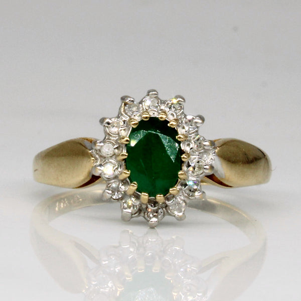 Emerald & Diamond Cocktail Ring | 0.45ct, 0.07ctw | SZ 7 |