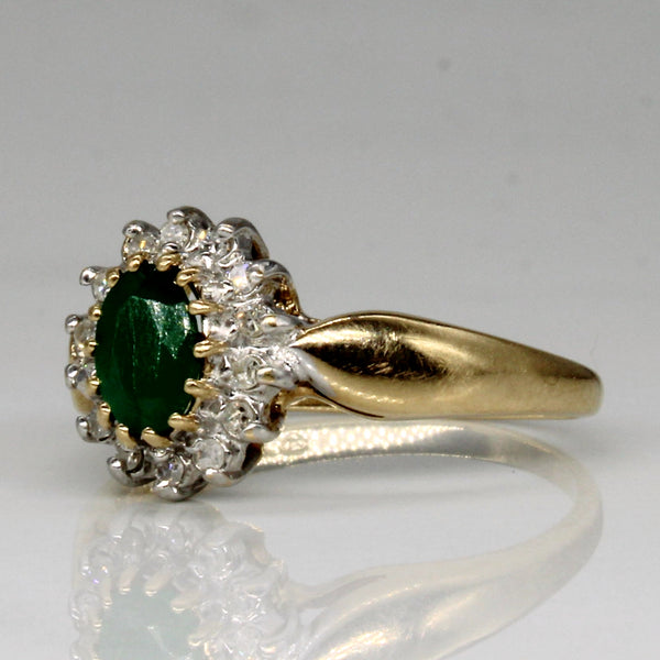 Emerald & Diamond Cocktail Ring | 0.45ct, 0.07ctw | SZ 7 |