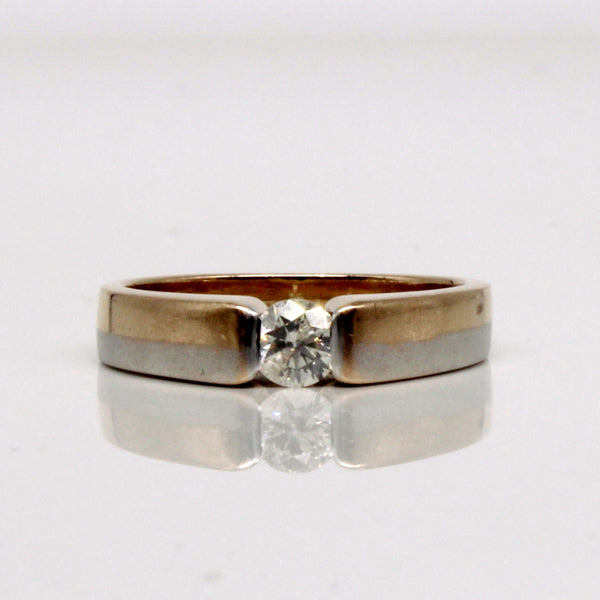 Two Tone Solitaire Diamond Ring | 0.40ctw | SZ 8.75 |