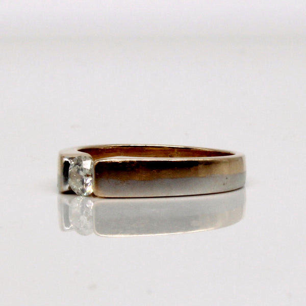 Two Tone Solitaire Diamond Ring | 0.40ctw | SZ 8.75 |