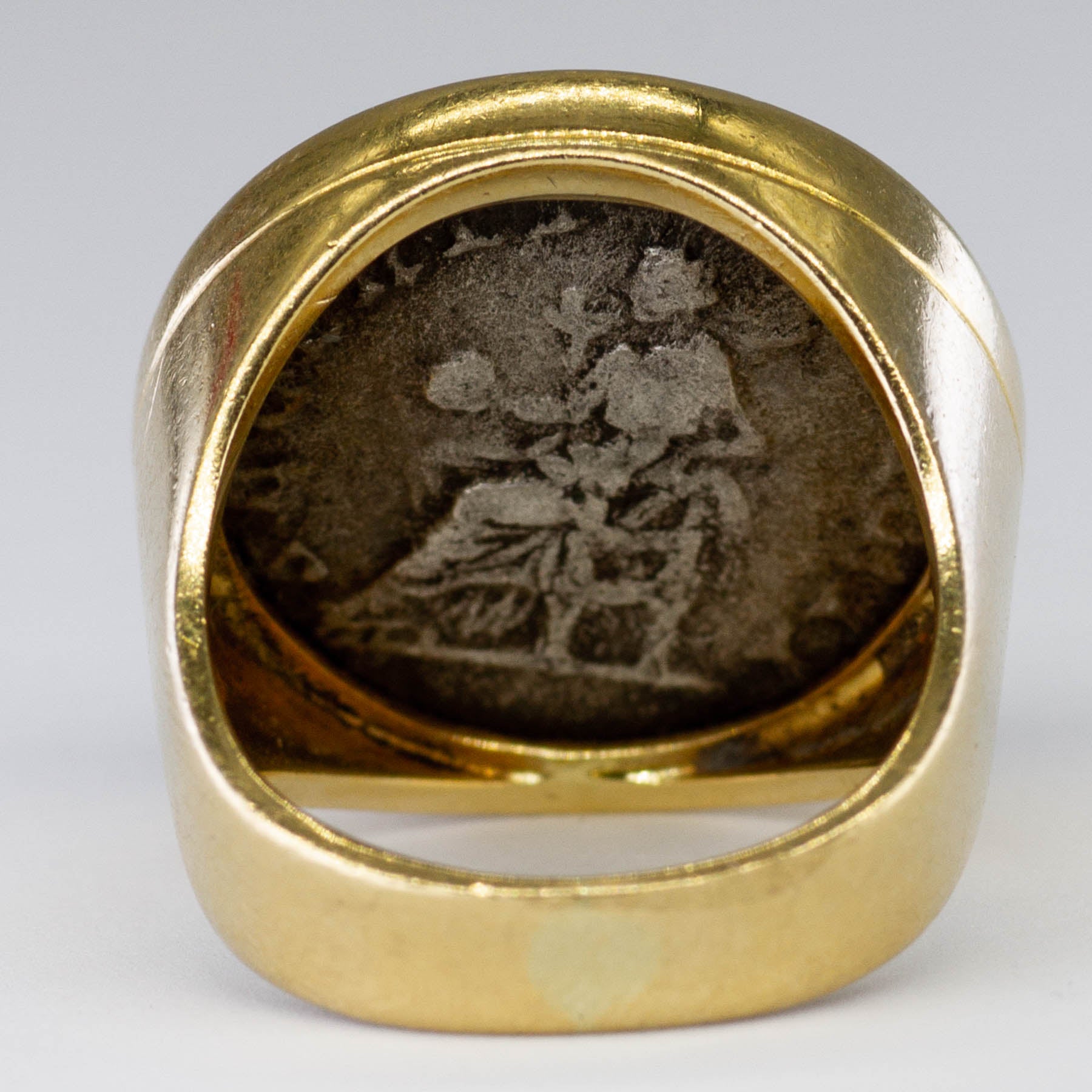 18k Roman Yellow Gold Coin Ring | SZ 3.5 |