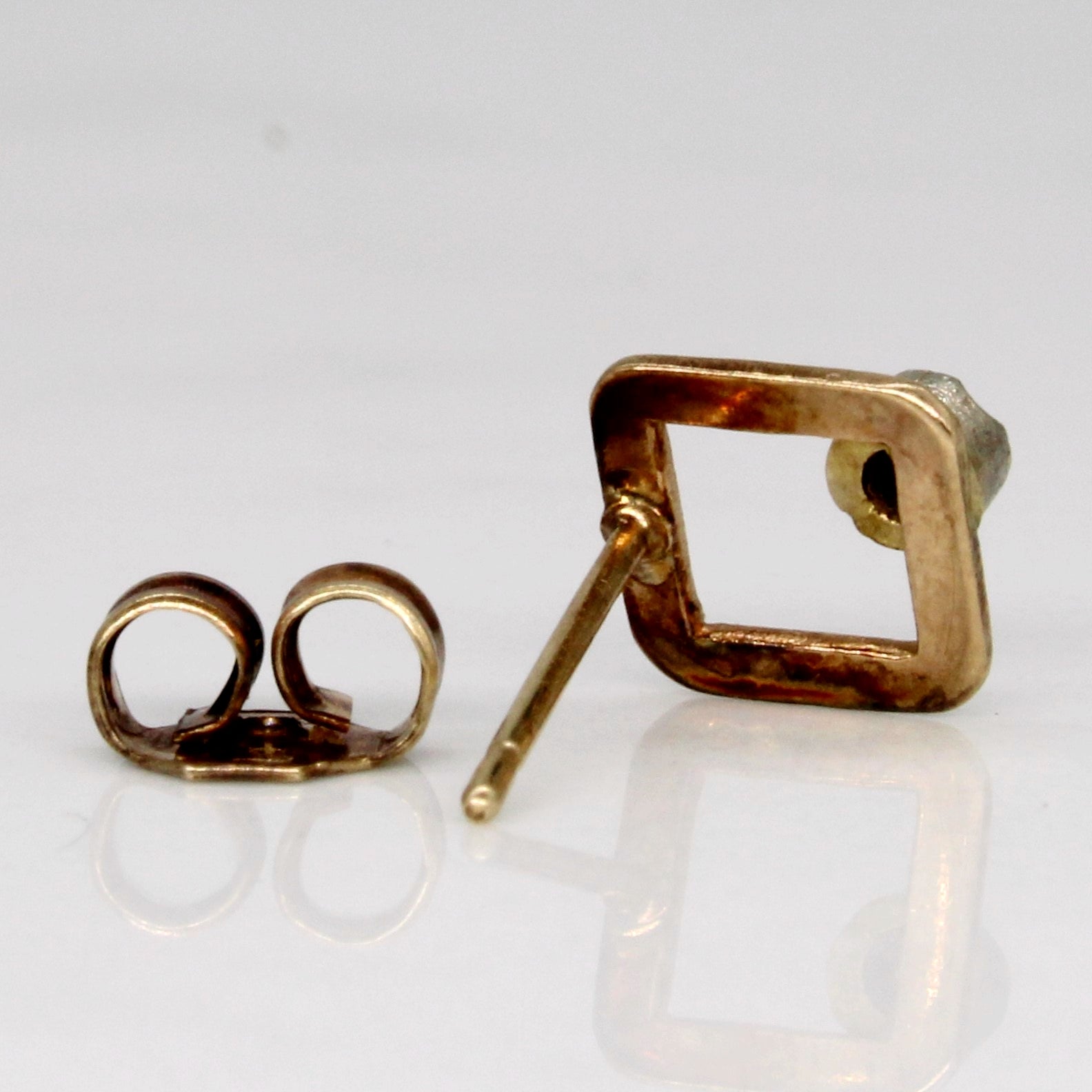 Diamond Square Stud Earrings | 0.04ctw |