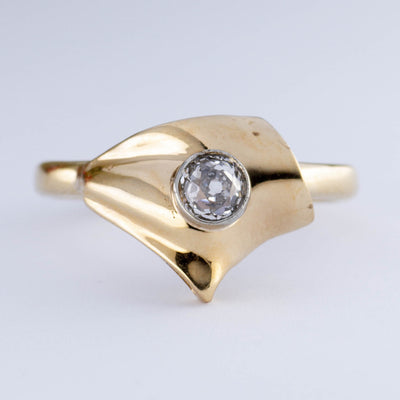 Old Mine Cut Bezel Set Diamond Chevron Ring | 0.19ct | SZ 5.5 |