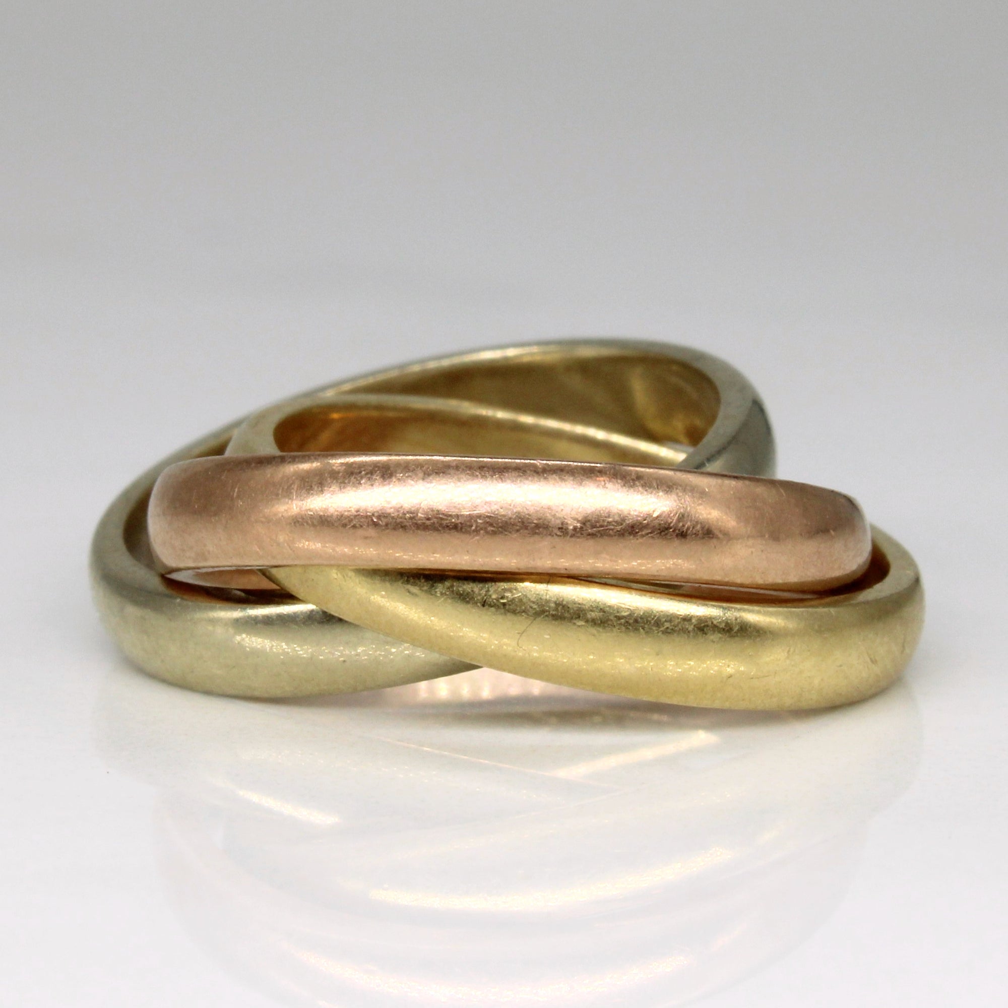 14k Tri Tone Gold Interlocked Rings | SZ 5.75 |