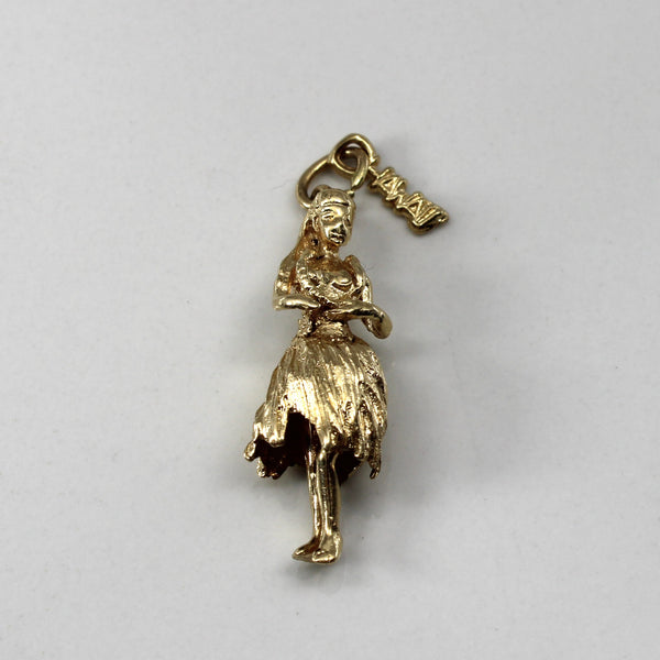 Yellow Gold Hawaiian Doll Pendant