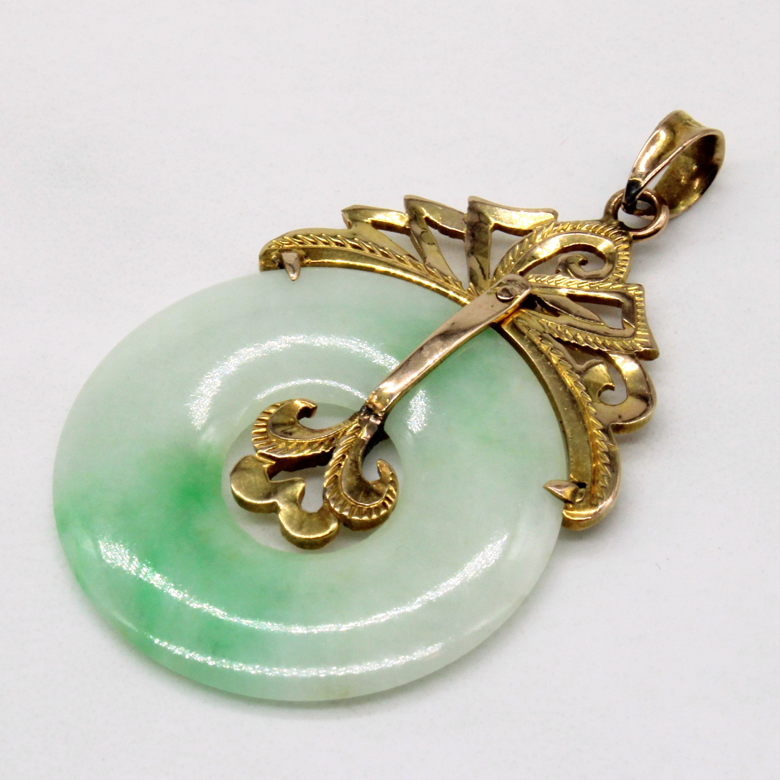 Jadeite 10k Bi-Disc Pendant | 13.50ct |