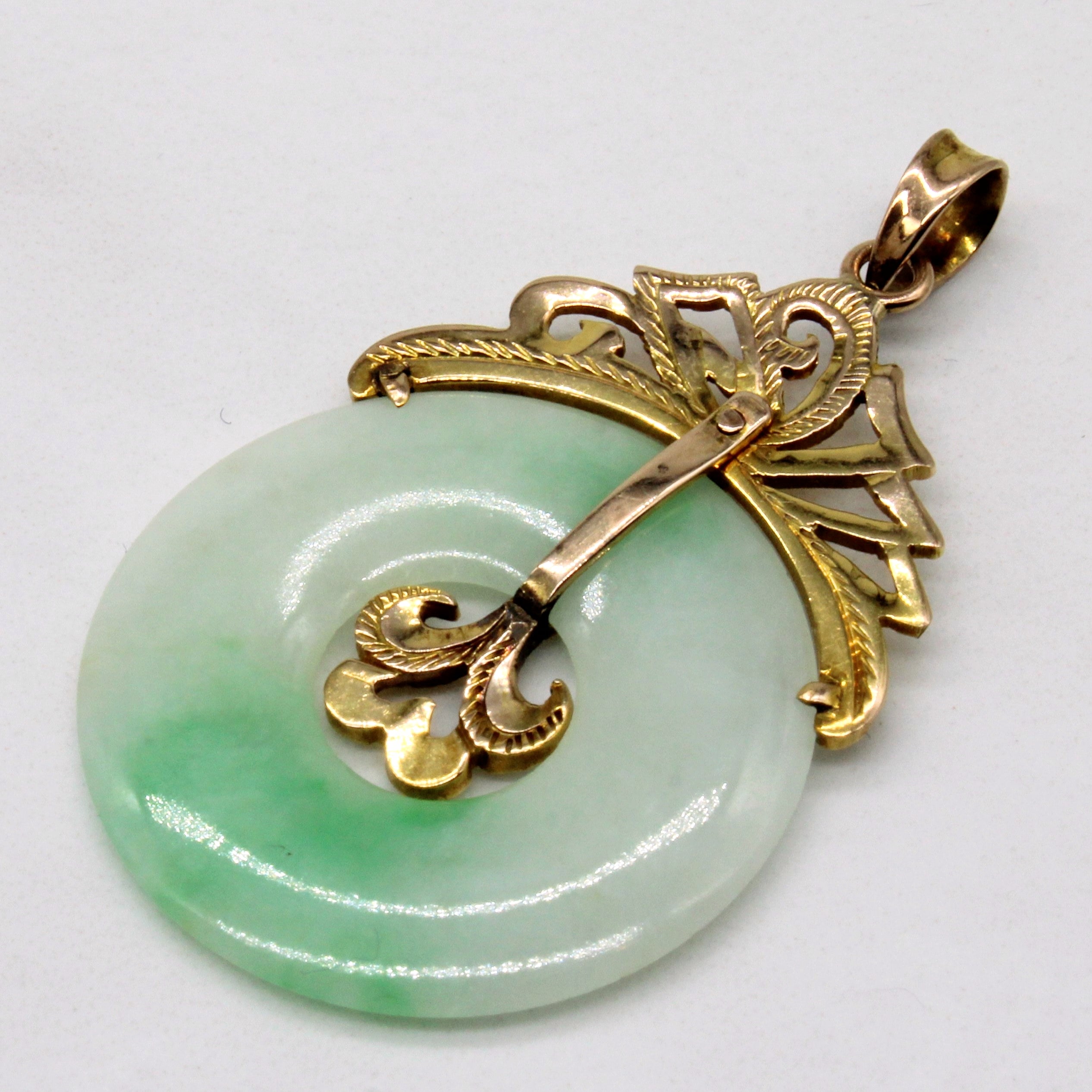 Jadeite 10k Bi-Disc Pendant | 13.50ct |