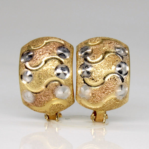 18k Tri Tone Gold Earrings