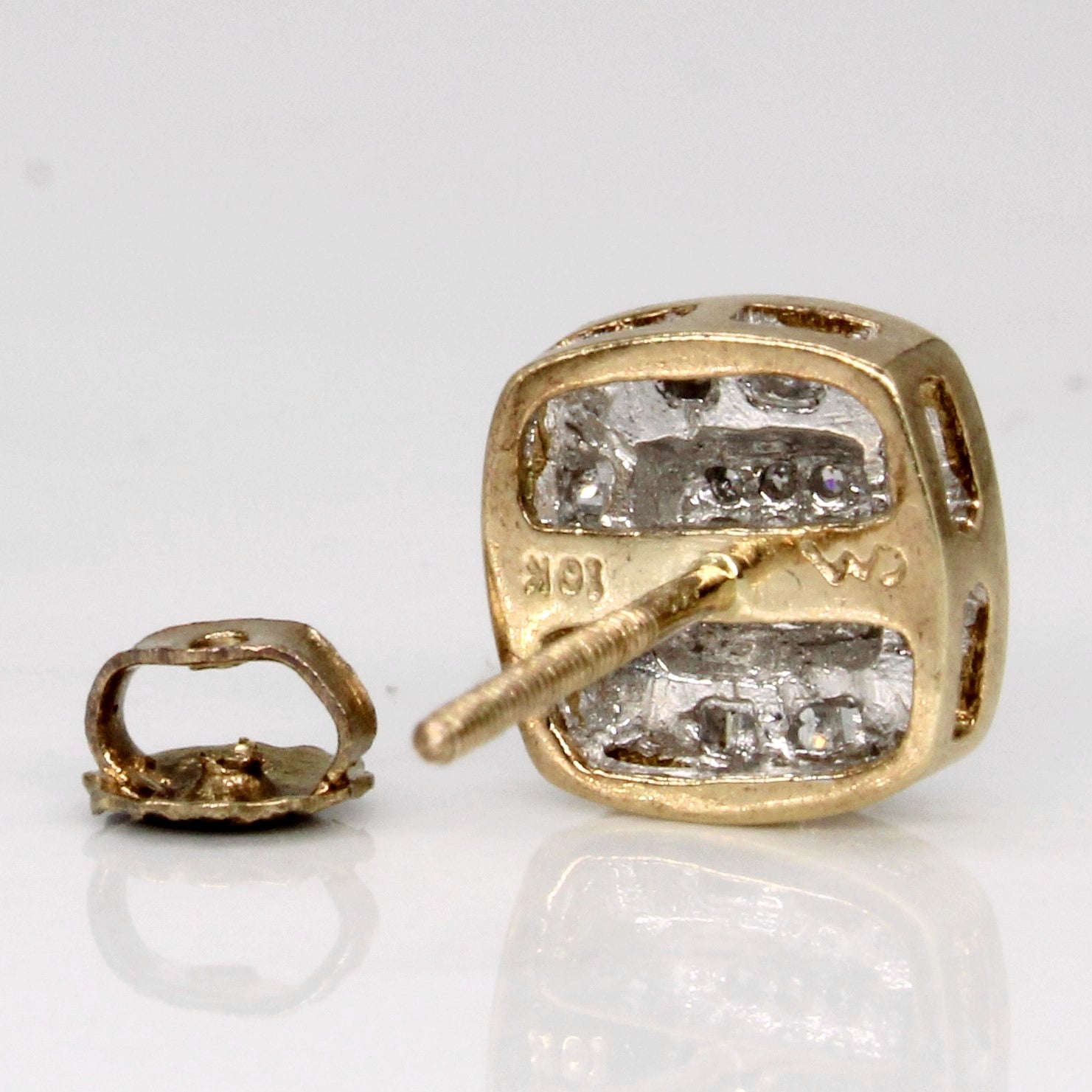 10k Yellow Gold Diamond Earrings | 0.16ctw |
