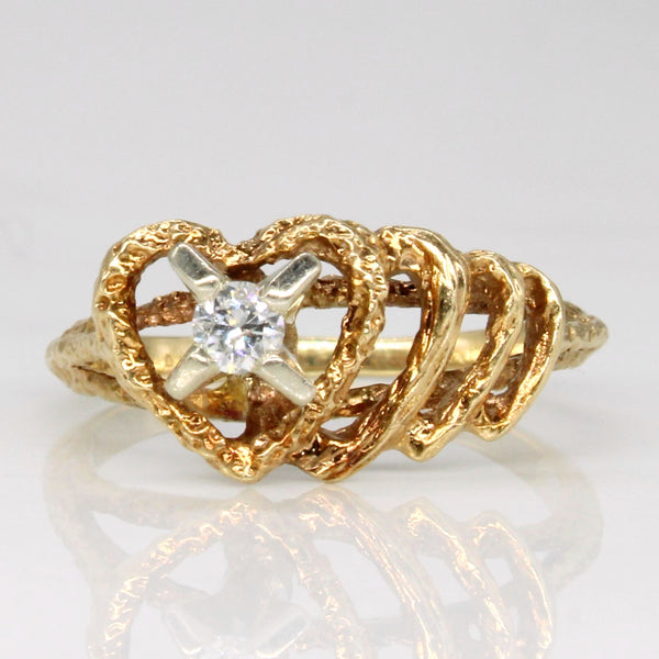 Diamond Heart Ring | 0.08ct | SZ 4.25 |