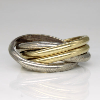 Gold & Sterling Silver Interlocked Rings | SZ 6.5 |