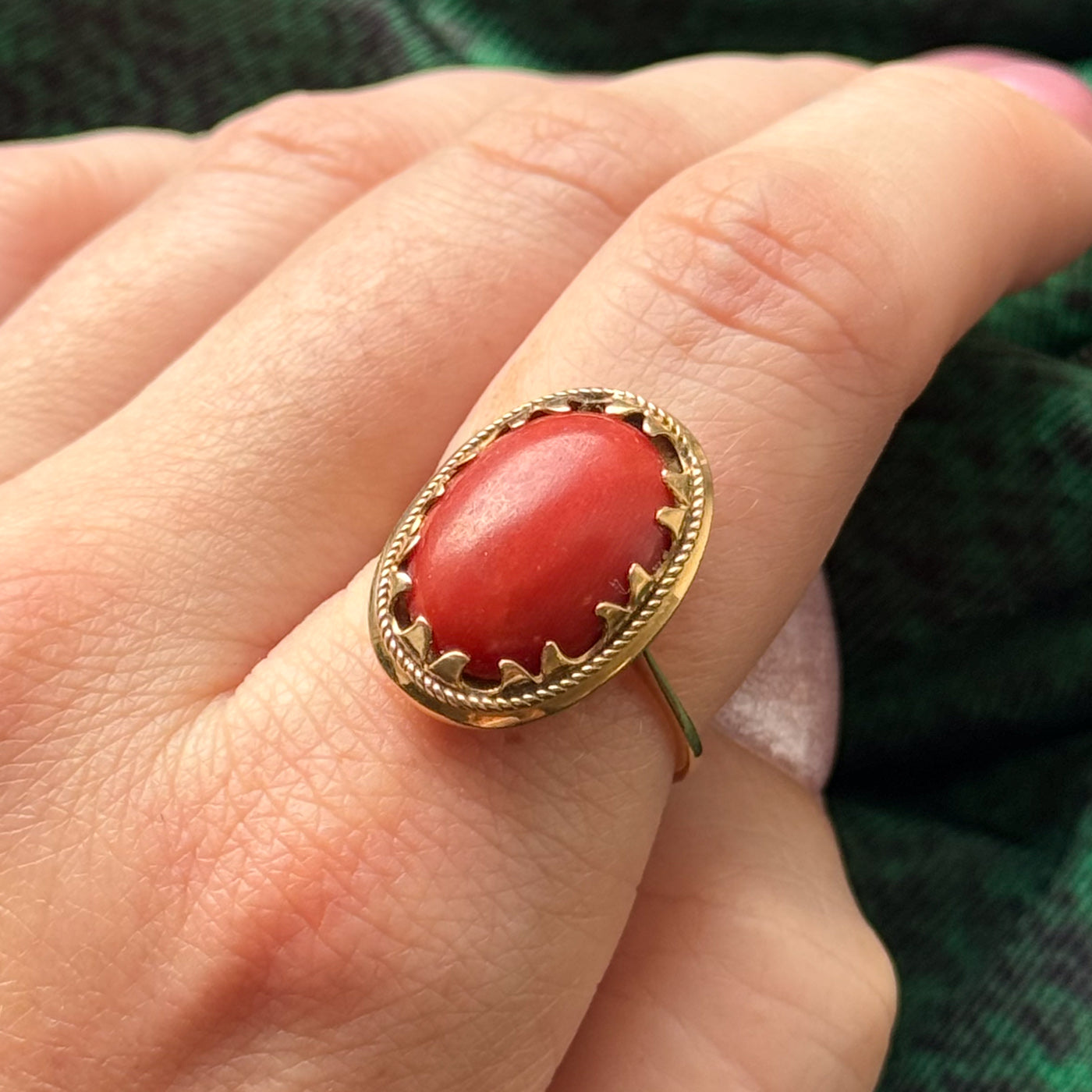 Coral Cocktail Ring | 3.80ct | SZ 7.75 |