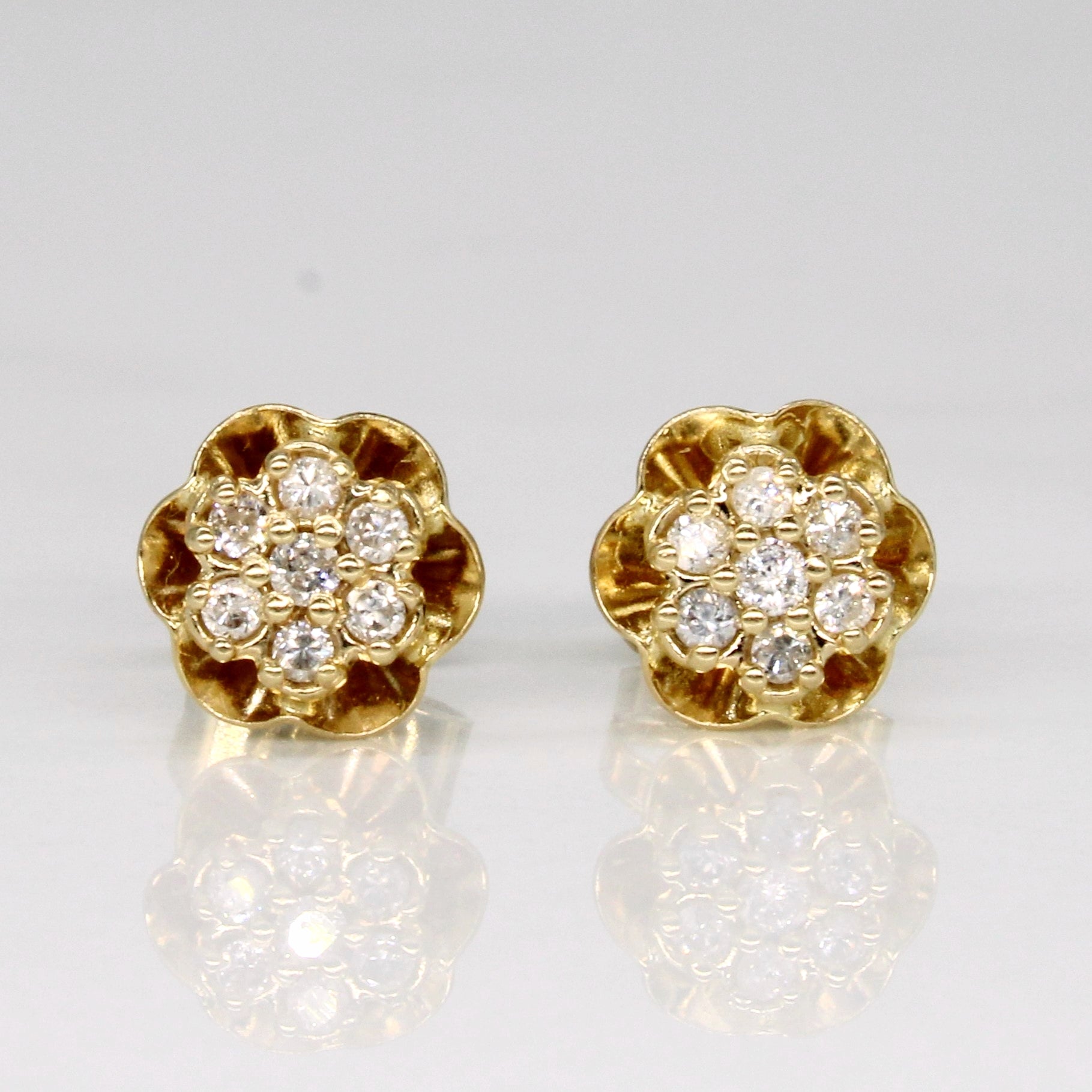 Cluster Diamond Stud Earrings | 0.14ctw |