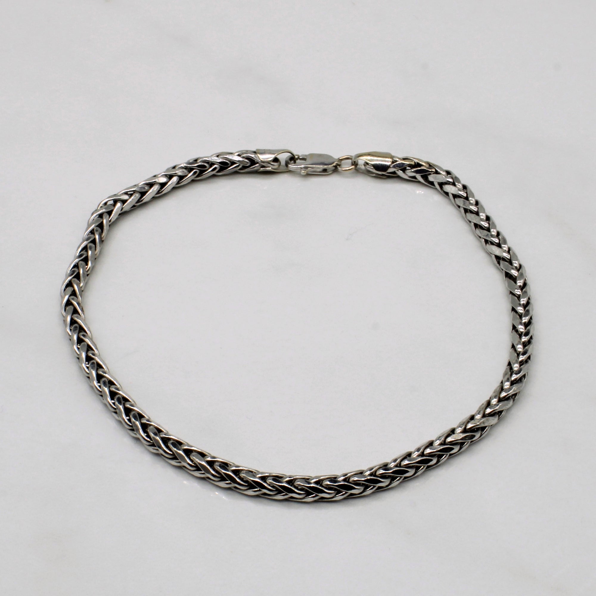 14k White Gold Birdcage Link Bracelet | 9