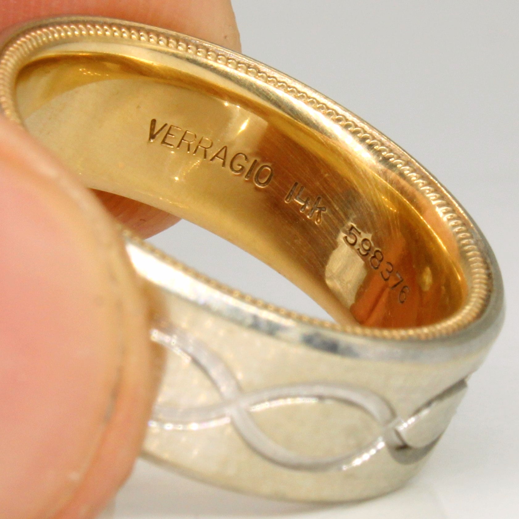 14k Two Tone Gold Patterned Ring | SZ 6.75 |