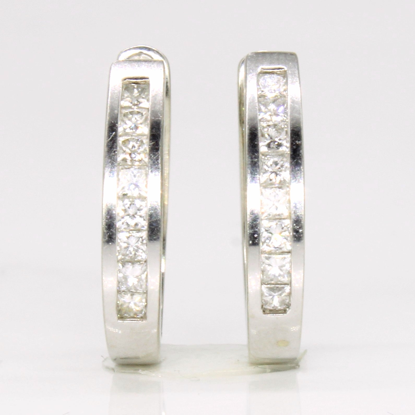 Princess Cut Diamond Hoop Earrings | 0.80ctw |