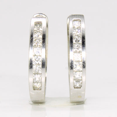 Princess Cut Diamond Hoop Earrings | 0.80ctw |