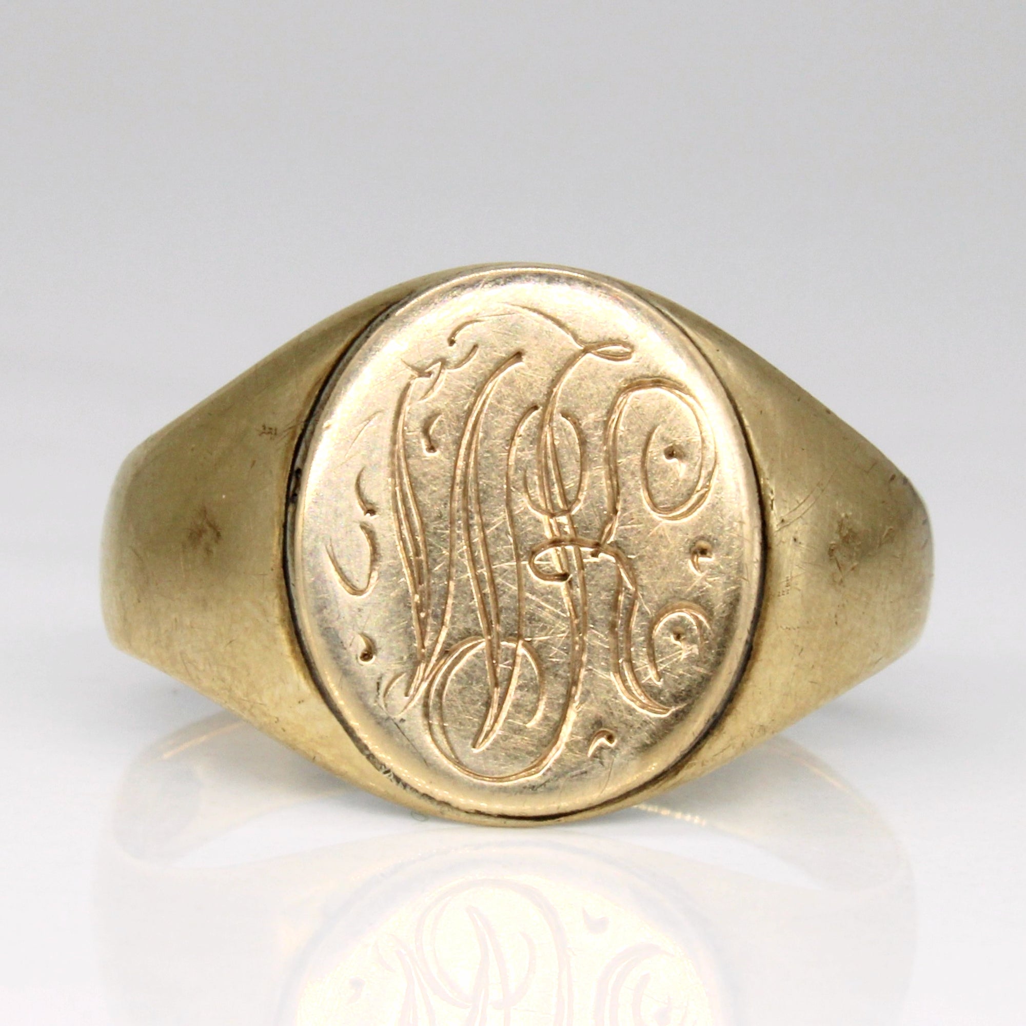 14k Yellow Gold 'W.K.' Initial Ring | SZ 9.25 |