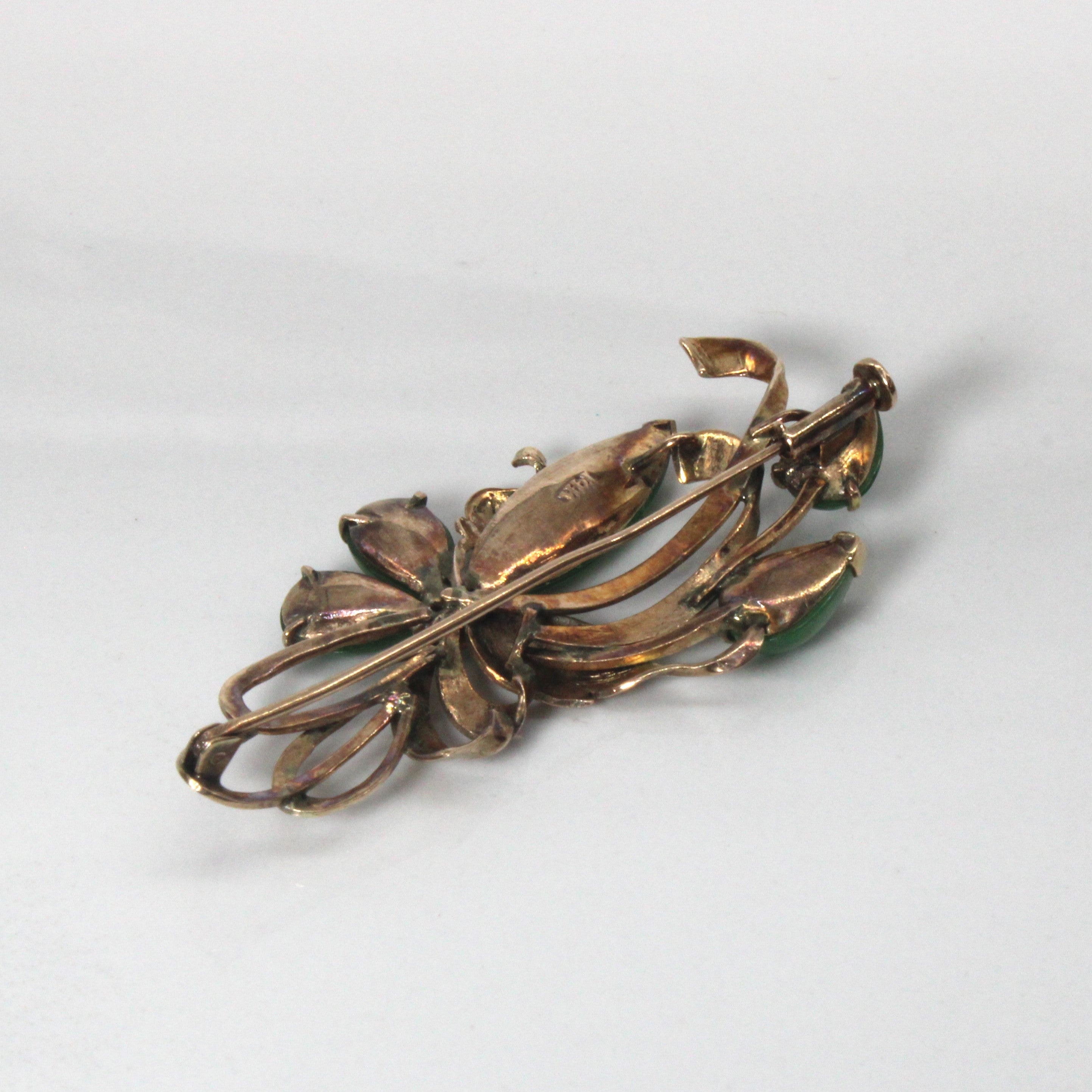 Nephrite Vintage 14K Brooch | 4.5cwt