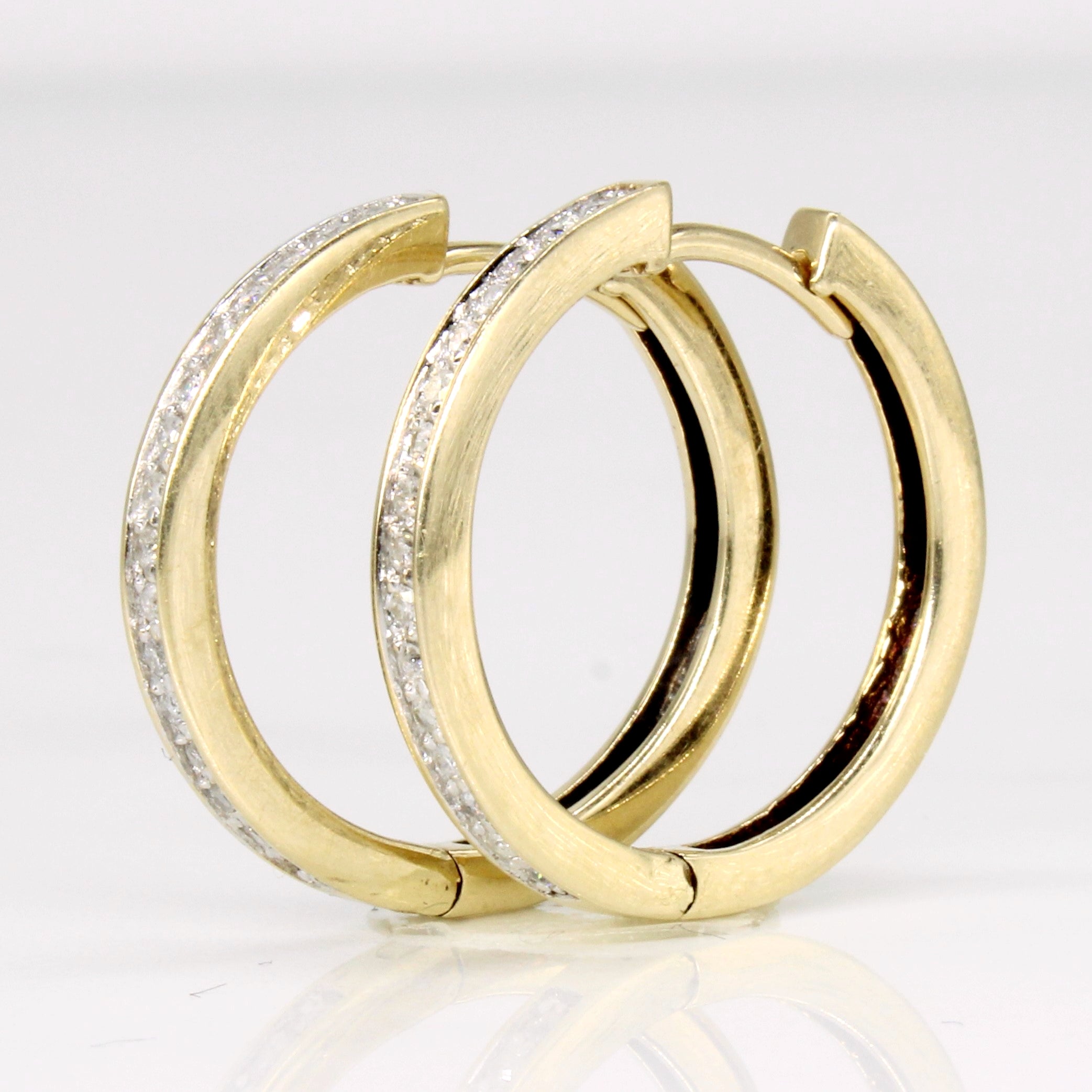 10k Yellow Gold Diamond Hoop Earrings | 0.22ctw |