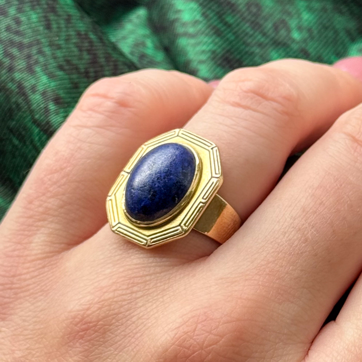 Lapis Lazuli Cocktail Ring | 5.20ct | SZ 4.5 |